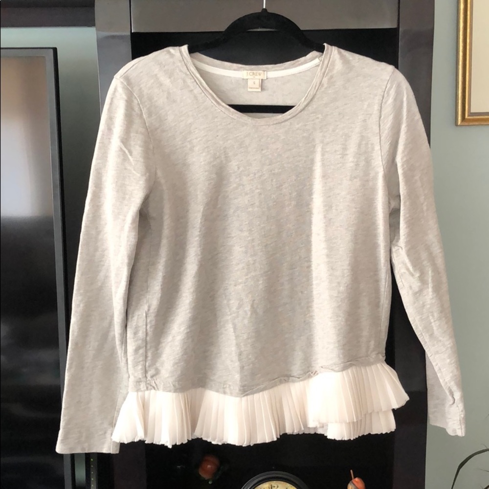 J crew light ruffle sweatshirt